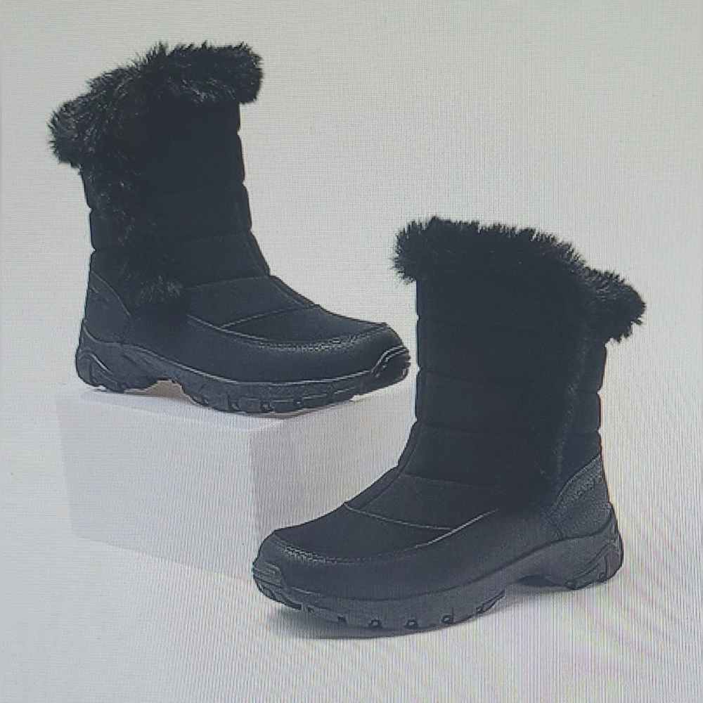 NWT LANDS END EXPEDITION FAUX FUR WATERPROOF PUFFER SNOW BOOTS